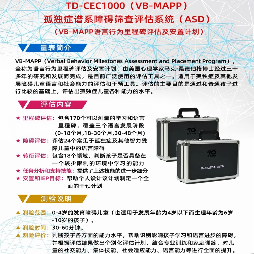 VB-MAPP語言行為里程碑評估及安置計劃軟件工具箱